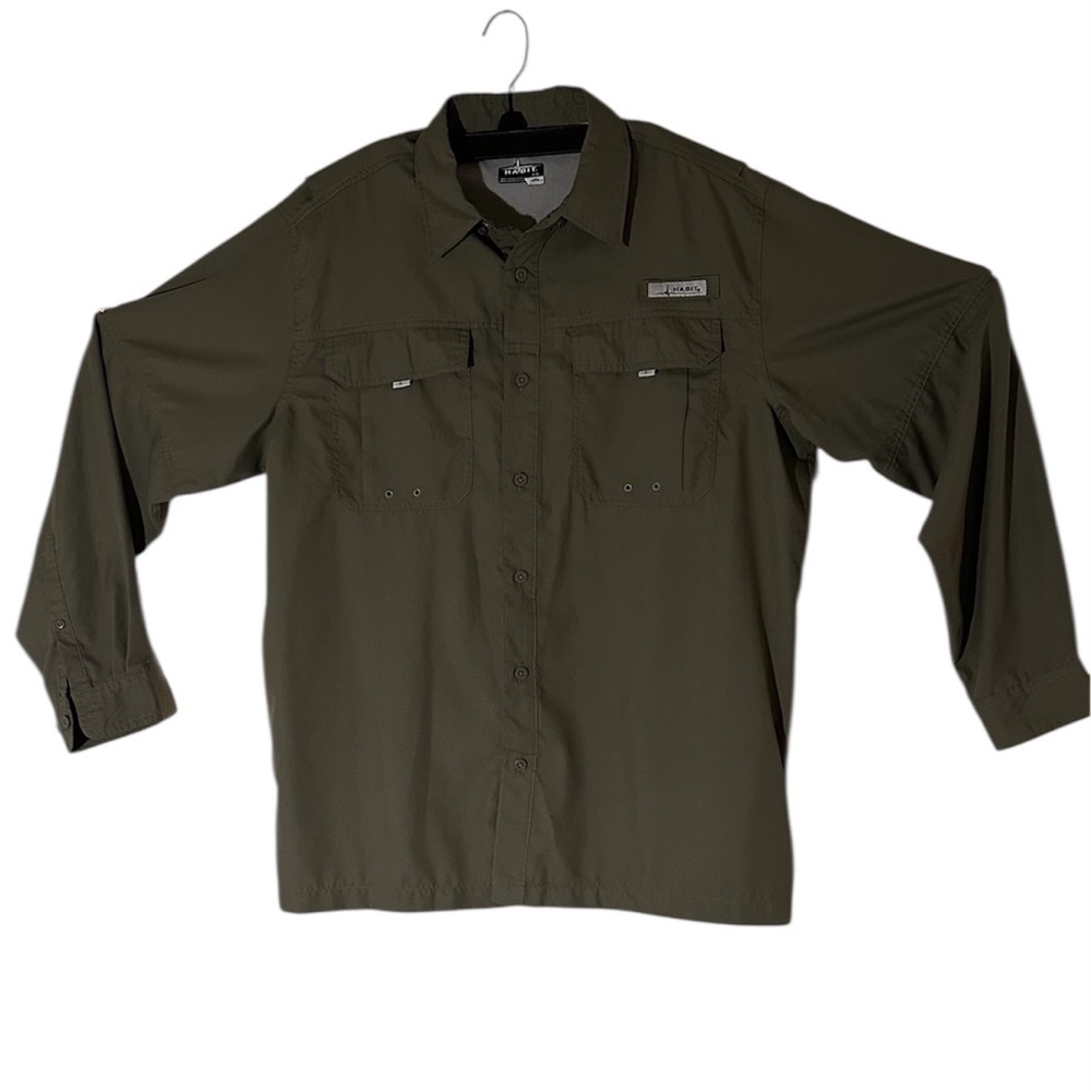 Habit River green long sleeve shirt.Size L/G.